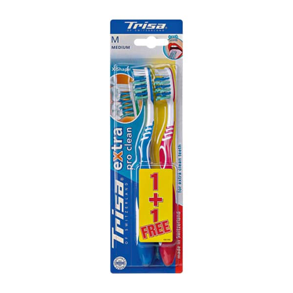 مسواک تریزا Extra Pro Clean با برس متوسط  2 عددی